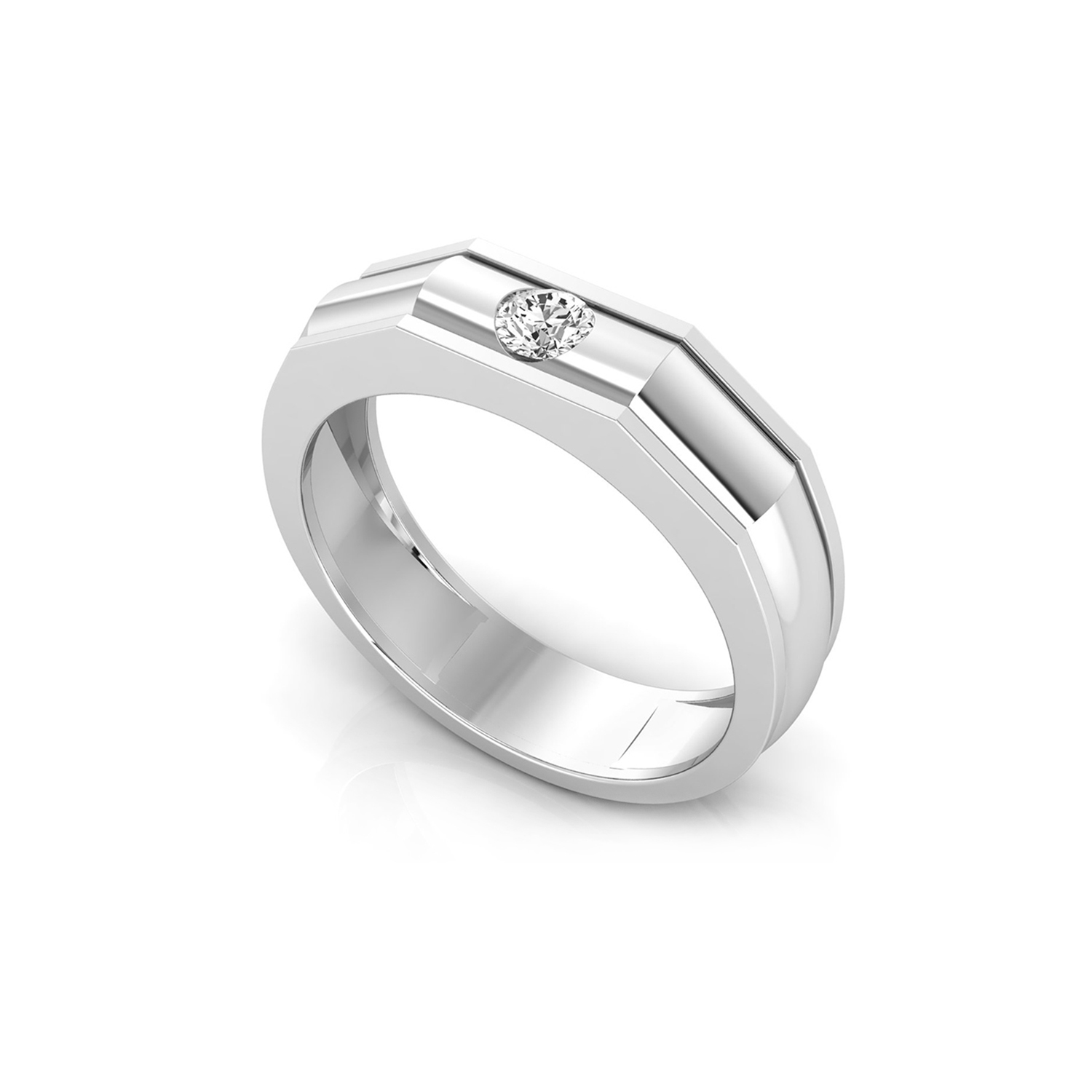 chaste 2/13 Ct round brilliant cut natural single diamond man band