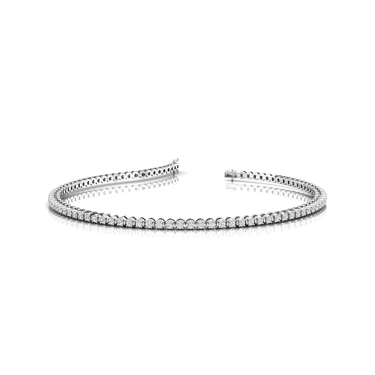 9/10 Ct Round brilliant cut natural diamond tennis bracelet in gold