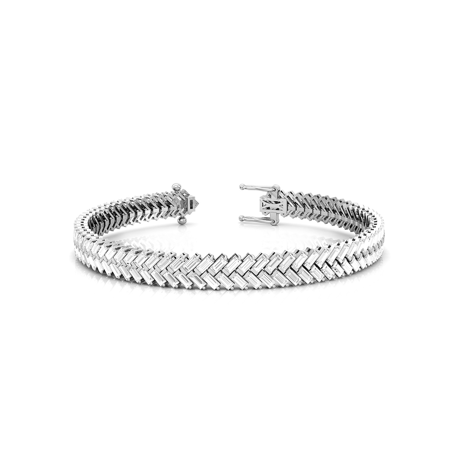 9.00Ct Baguette cut natural diamond tennis bracelet
