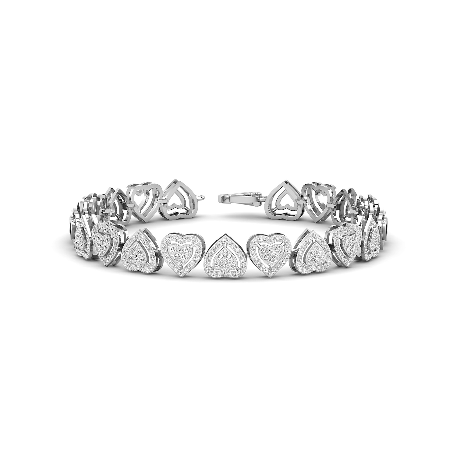 1 8/9 Ct brilliant round cut natural diamond halo set tennis bracelet