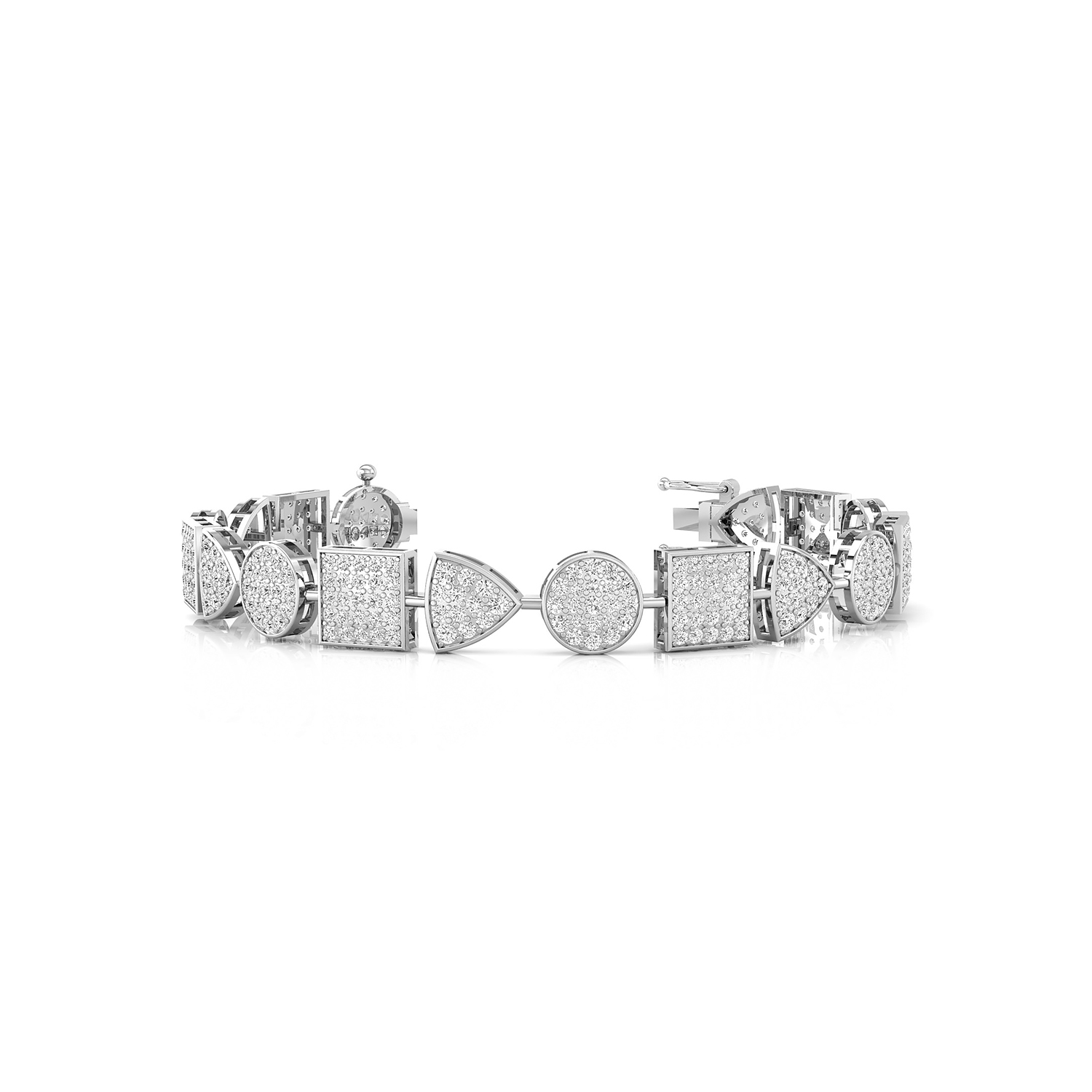 4 5/9 Ct brilliant round cut natural diamond cluster set tennis bracelet