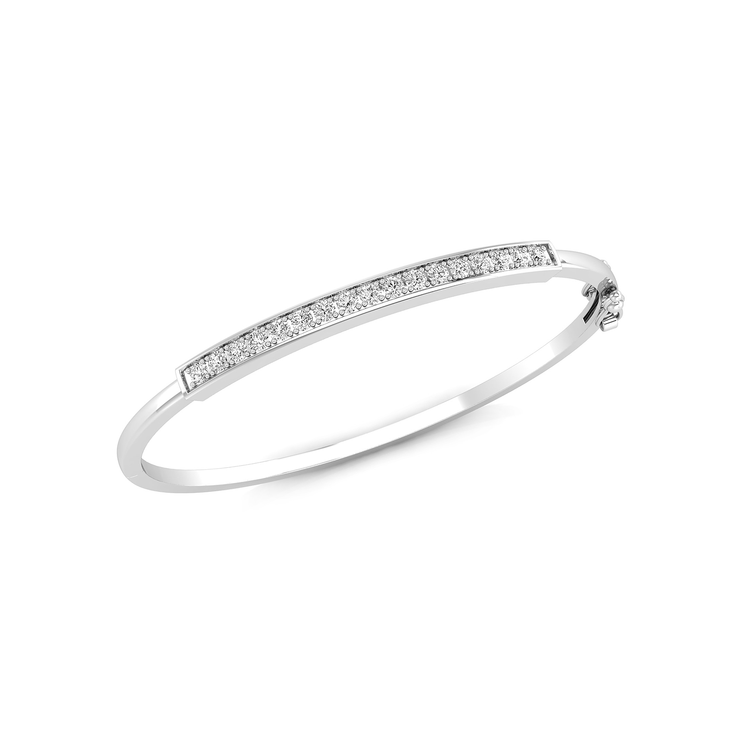 0.98Ct brilliant round natural diamond bangle bracelet for women