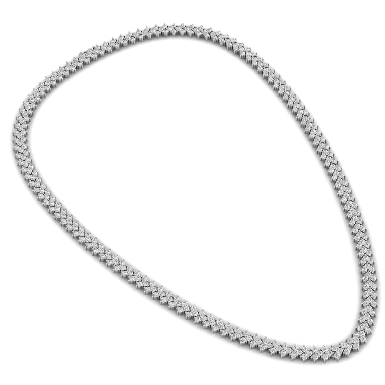 22 2/3 Ct brilliant round natural diamond statement tennis necklace