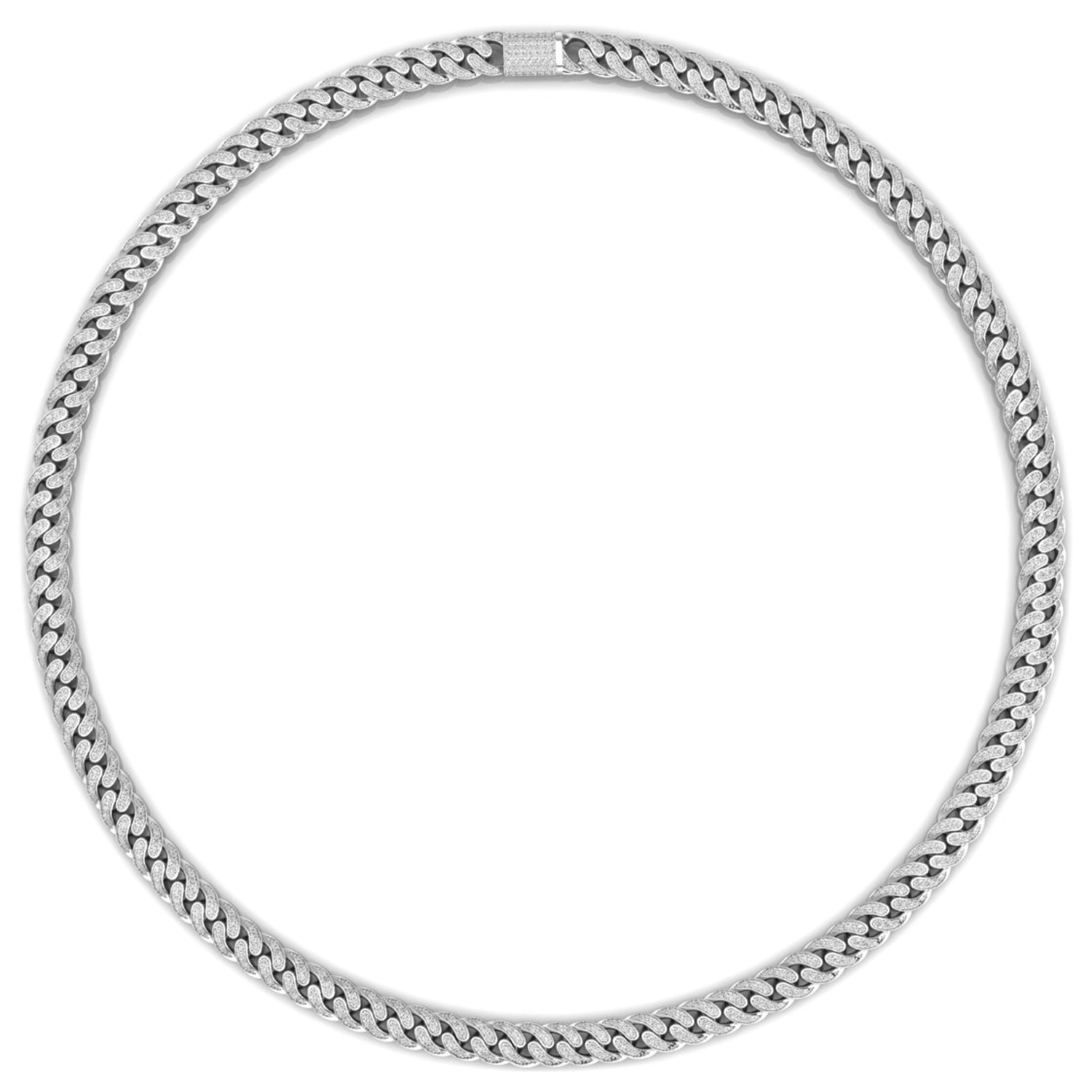 8 7/9 Ct brilliant round natural diamond cuban link tennis necklace