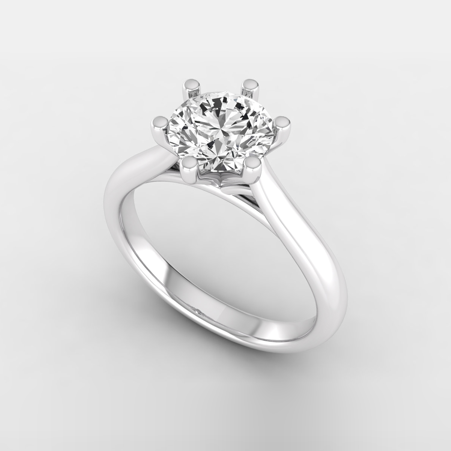 1/2 Ct round cut natural diamond solitaire engagement ring