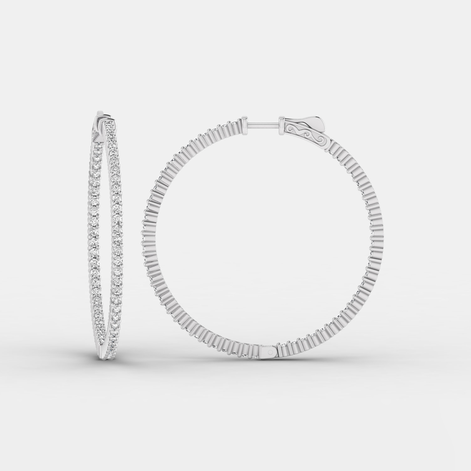 2 4/9 CT round cut natural diamond party wear earring
