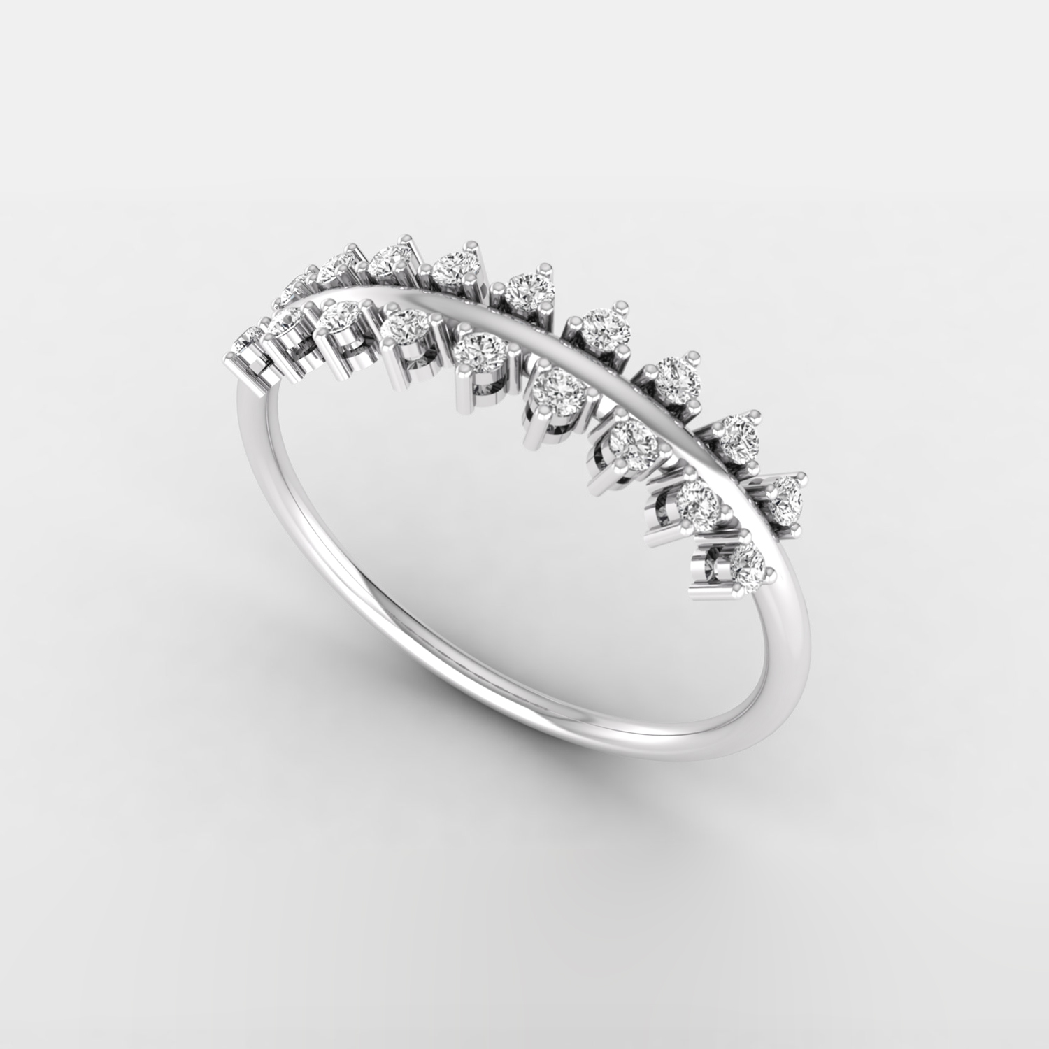 1/7 Ct round brilliant cut natural diamond prong set band For any occasion